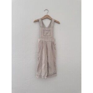 Zara Toddler Overall Pants Gauze Cotton Romper Neutral Tan Cream 2-3 Years